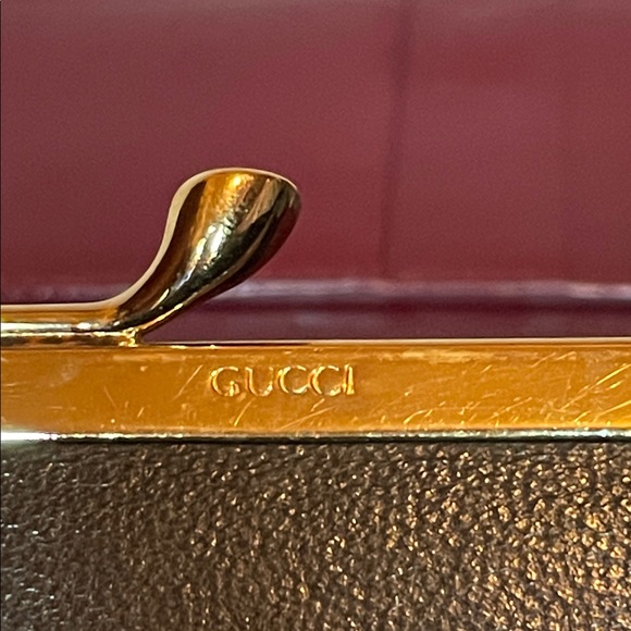 Gucci Vintage Rare Calf Pony Hair & Leather Oxblood Bi-fold Long Kisslock Wallet - Picture 13 of 14